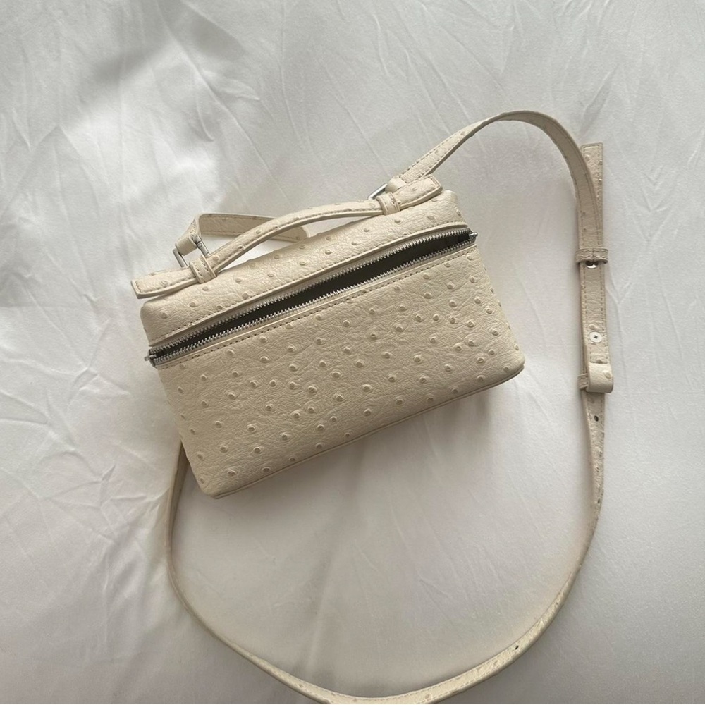 Amazon cream ostrich print bag